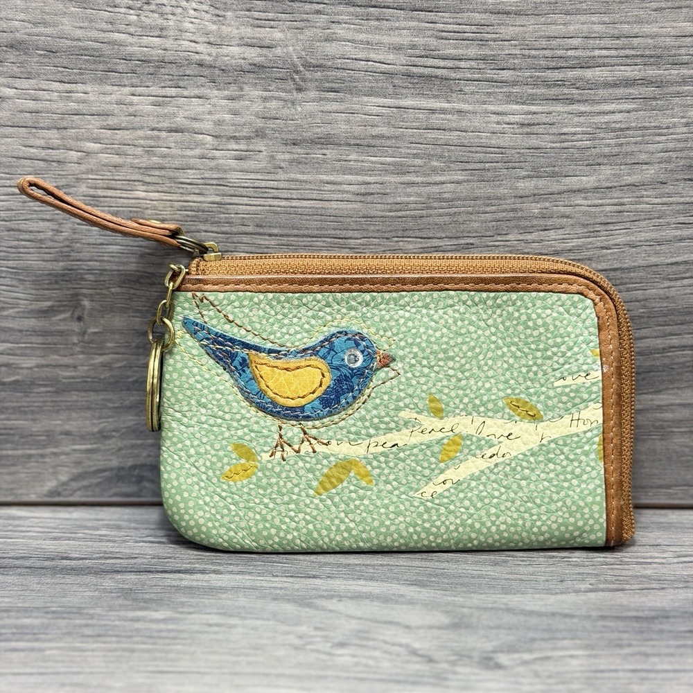 Fossil Key Per Wallet Blue Bird Compact Small Leather